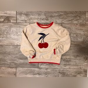 Janie and Jack Cream Sweatshirt with Red Cherry Design